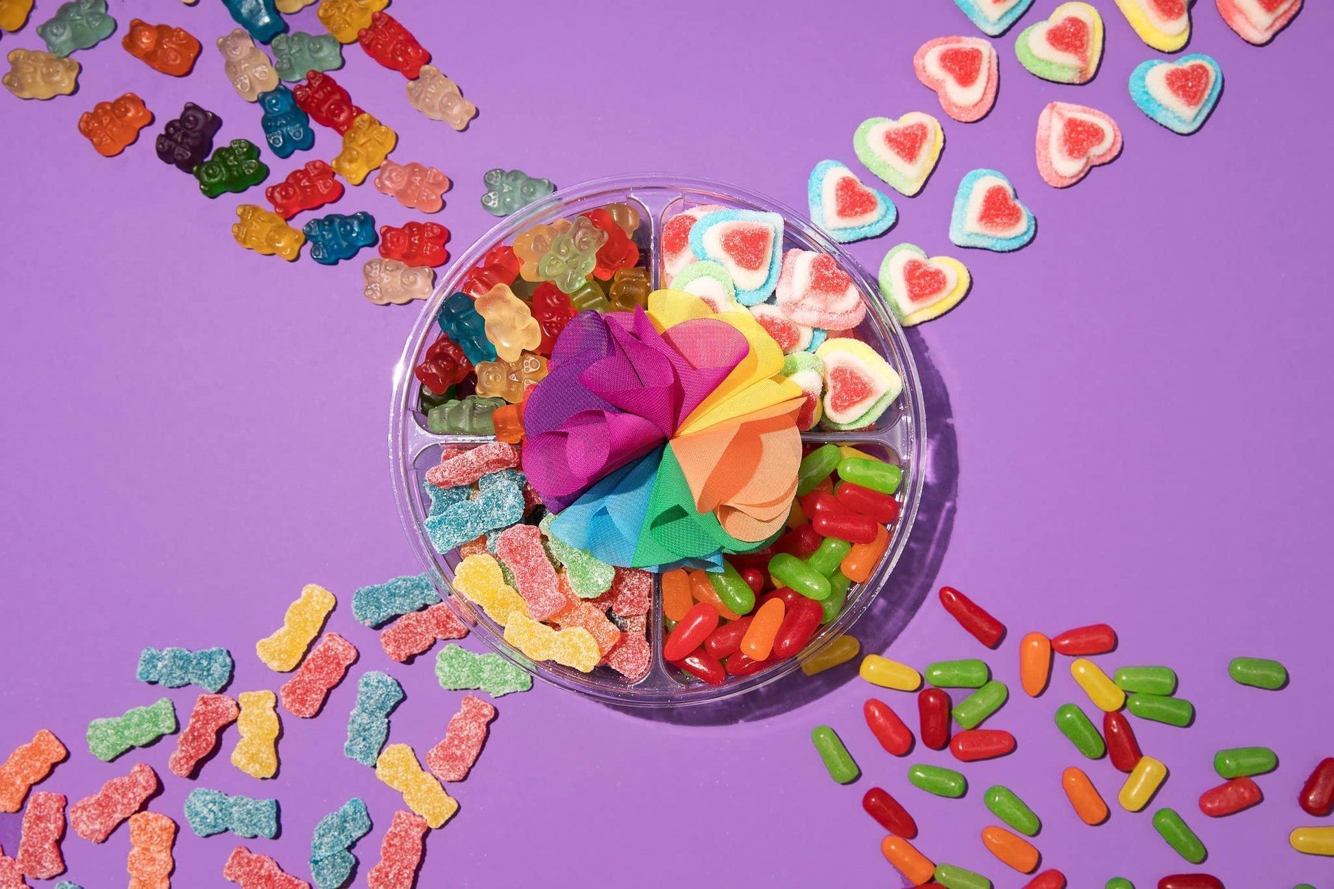 Rainbow Candy Tray – Candy Care Package Gift Basket 1.5 lbs… - Loomini