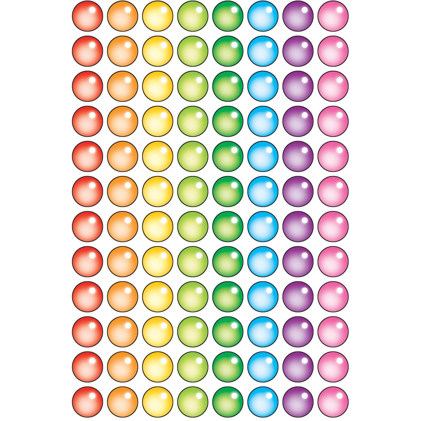 Rainbow Gel superSpots® Stickers, 800 Per Pack, 6 Packs - Loomini