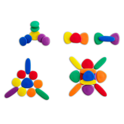 Rainbow Pebbles Activity Set - Junior - 36 Pebbles + 16 Activities - Ages 18m+ - Loomini
