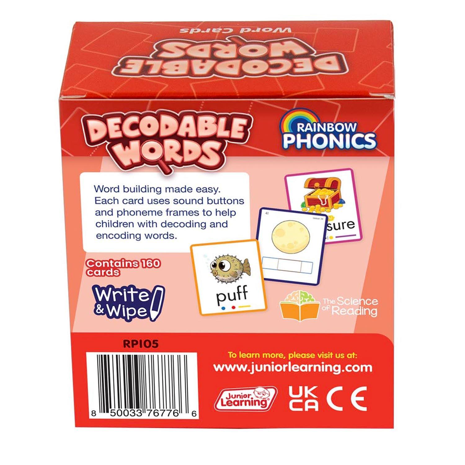 Rainbow Phonics Decodable Word Cards - Loomini