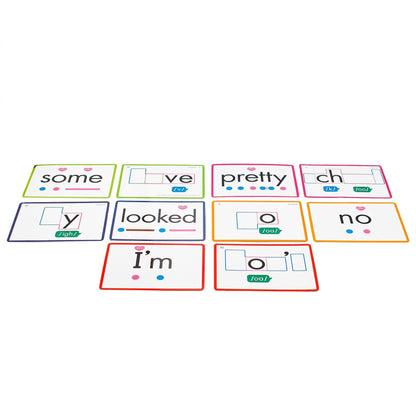 Rainbow Phonics Heart Word Cards, Common Exception Words - Loomini