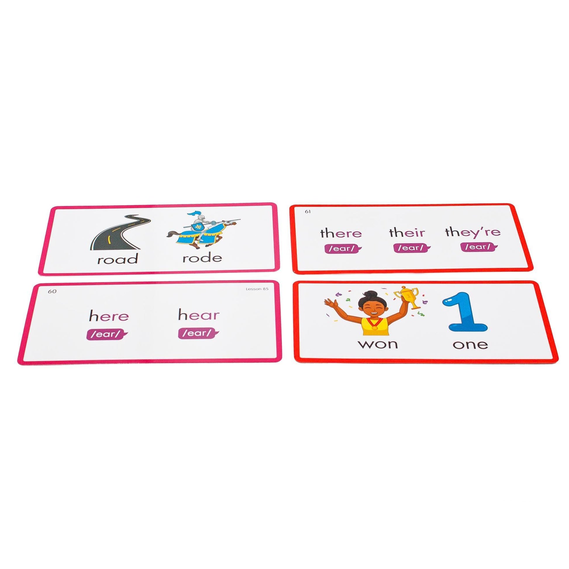 Rainbow Phonics Homophones Cards - Loomini