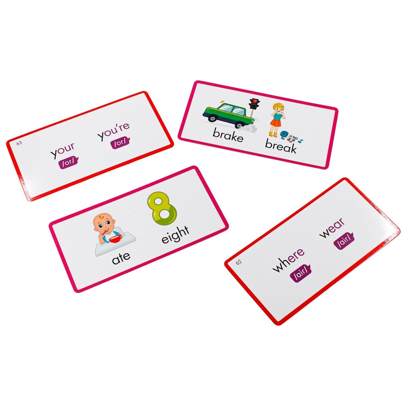 Rainbow Phonics Homophones Cards - Loomini