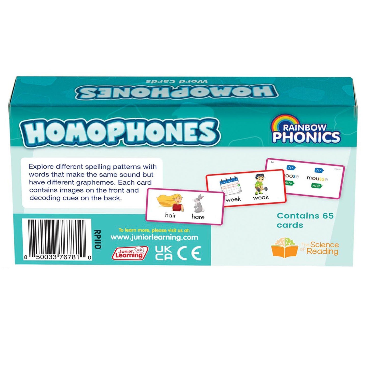 Rainbow Phonics Homophones Cards - Loomini