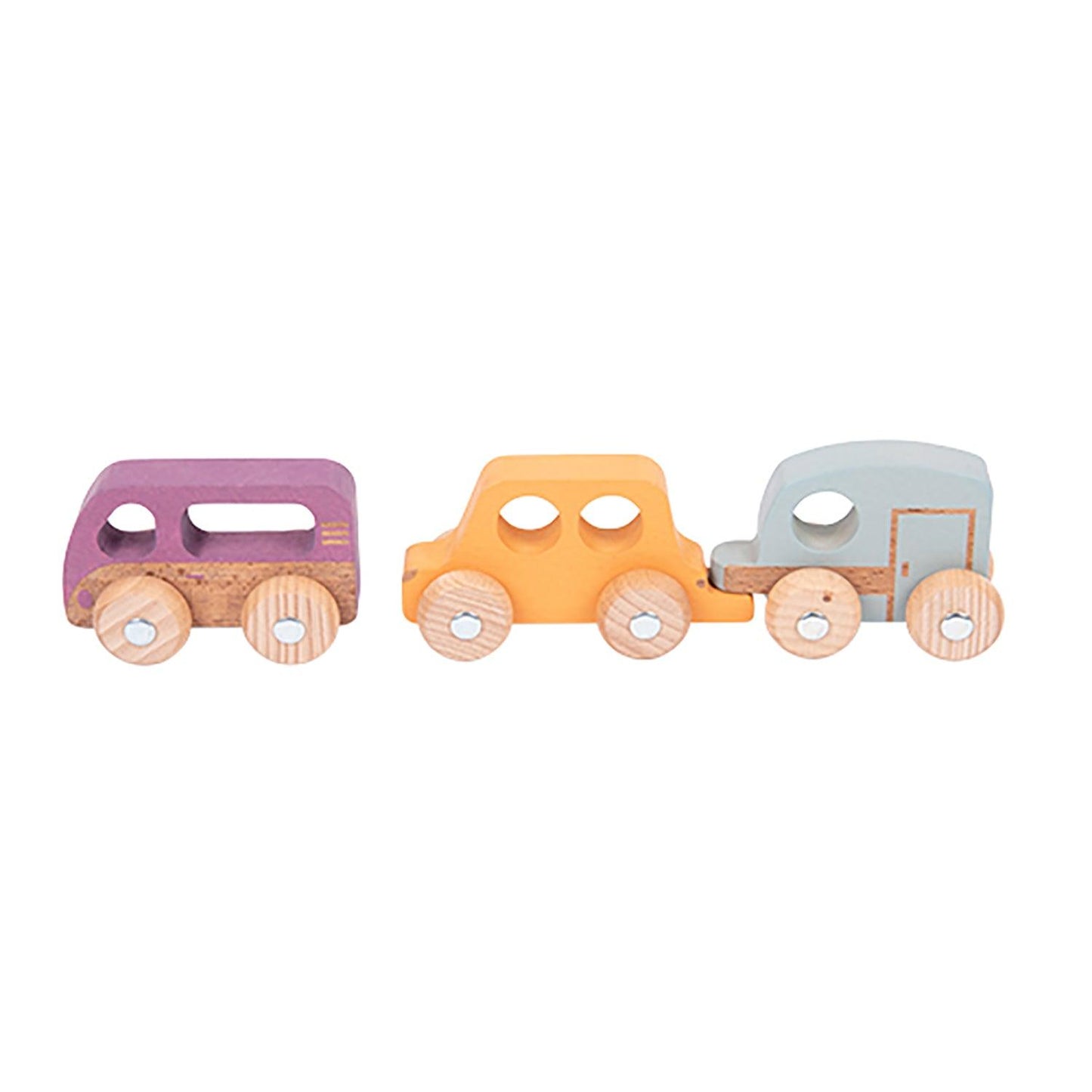 Rainbow Wooden Adventure Vehicles - Set of 3 - Loomini
