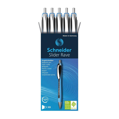 Rave Retractable Ballpoint Pen, ViscoGlide Ink, 1.4 mm, Black, Pack of 5 - Loomini