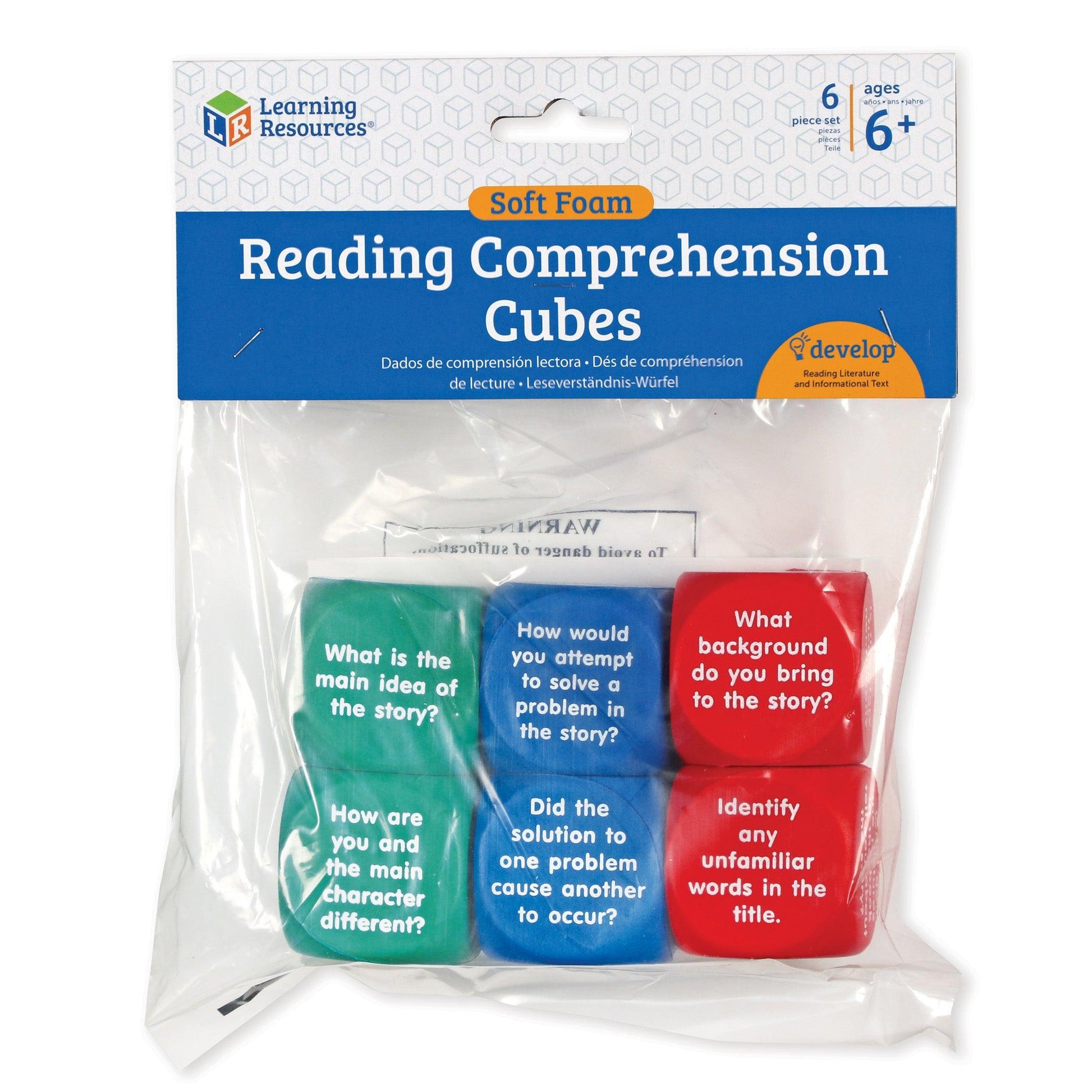 Reading Comprehension Cubes, 6/set - Loomini