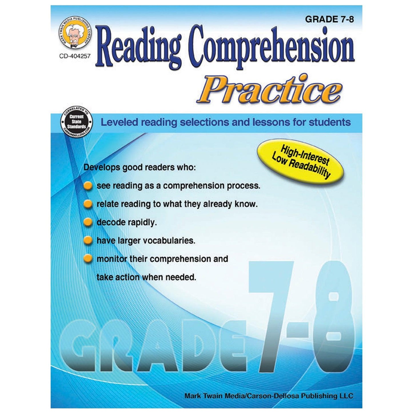 Reading Comprehension Practice Resource Book, Grade 7-8, Paperback - Loomini