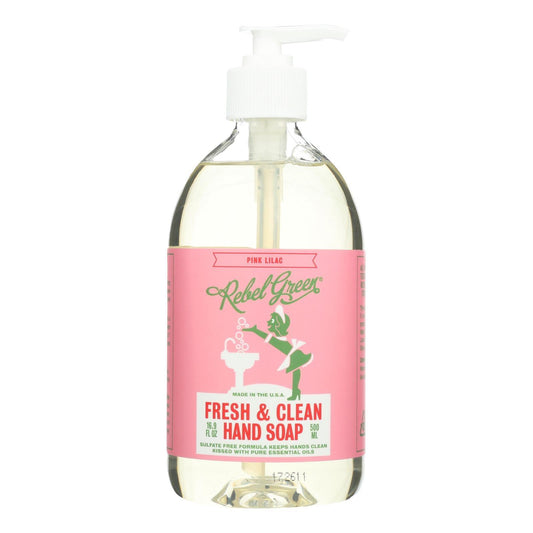 Rebel Green - Fresh And Clean Liquid Hand Soap - Pink Lilac - Case Of 4 - 16.9 Fl Oz. - Loomini