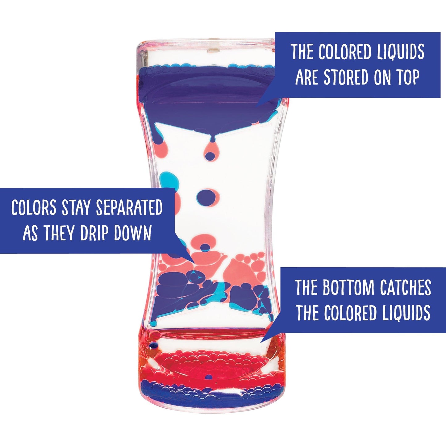 Red & Blue Liquid Motion Bubbler, Pack of 6 - Loomini
