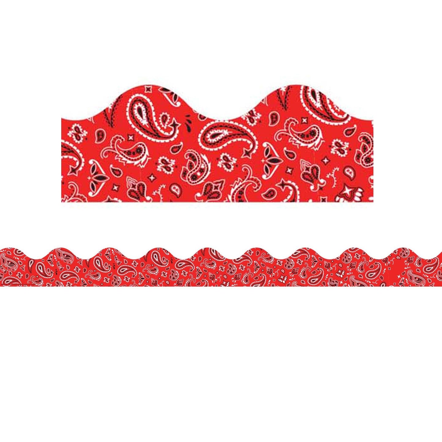 Red Bandana Extra Wide Deco Trim, 37 Feet Per Pack, 6 Packs - Loomini