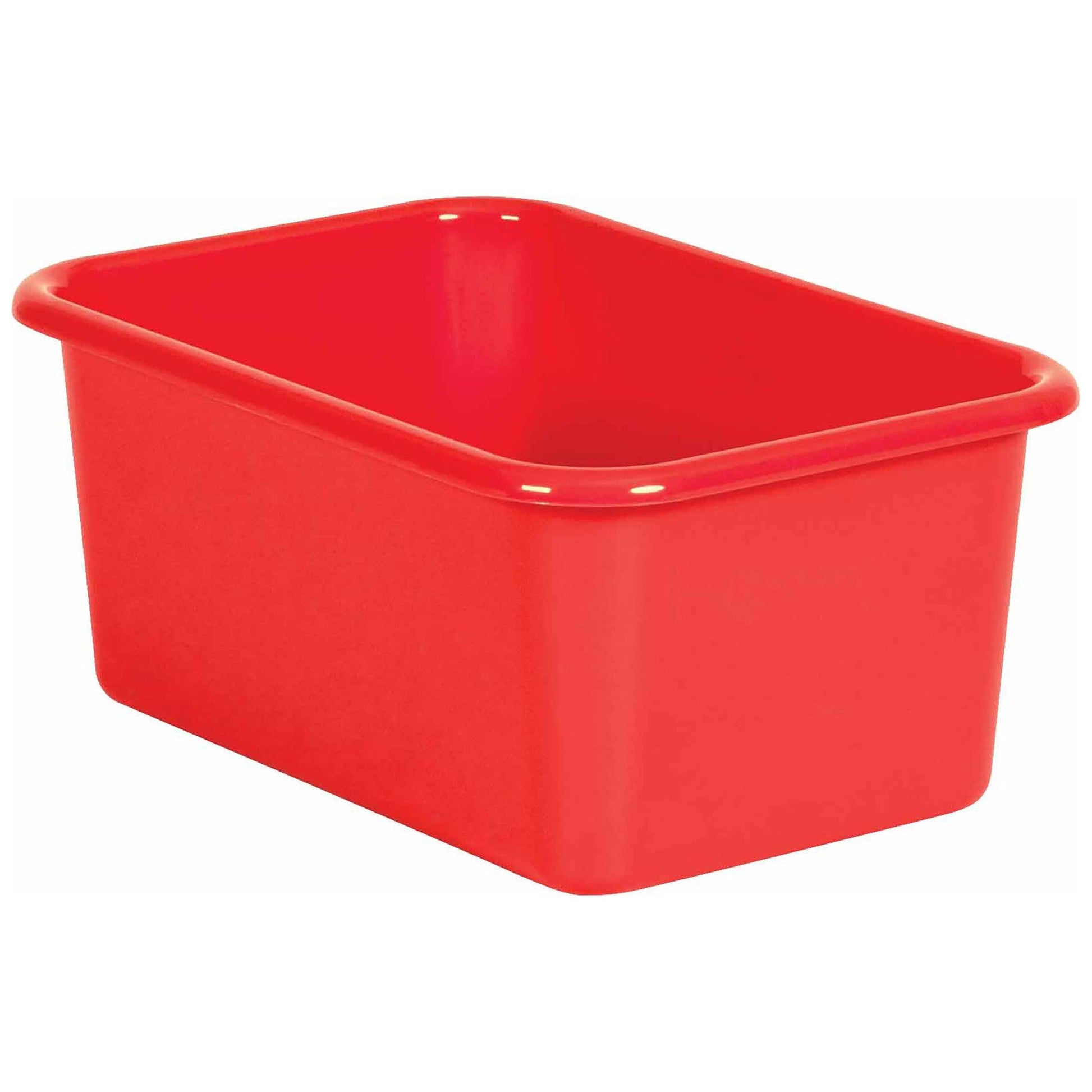 Red Small Plastic Storage Bin, Pack of 6 - Loomini