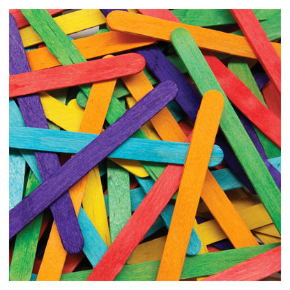 Regular Craft Sticks, Bright Hues Assorted, 4-1/2" x 3/8", 1000 Per Pack, 2 Packs - Loomini