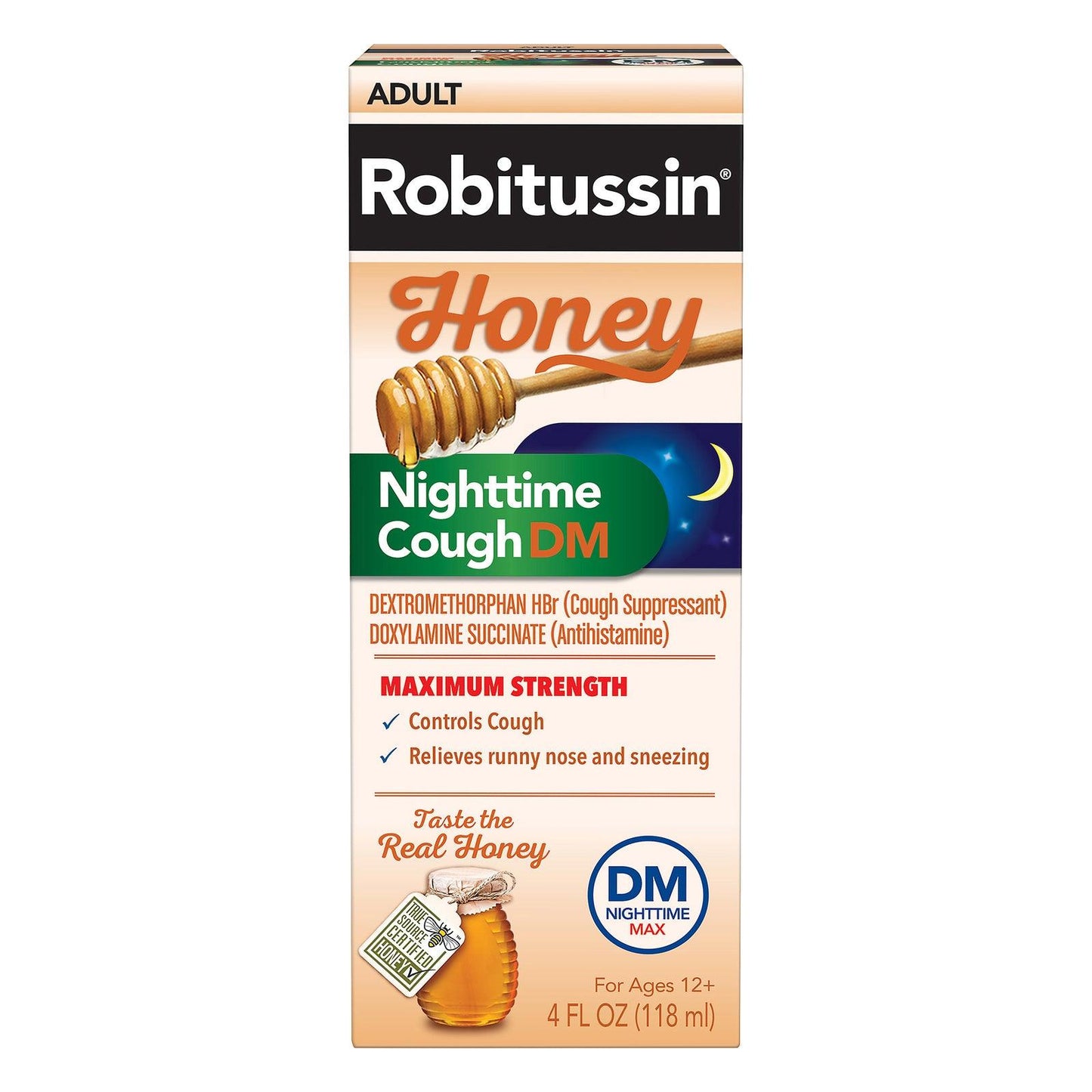 Robitussin - Cgh Nght Max Strth Honey - 1 Each-4 Fz - Loomini