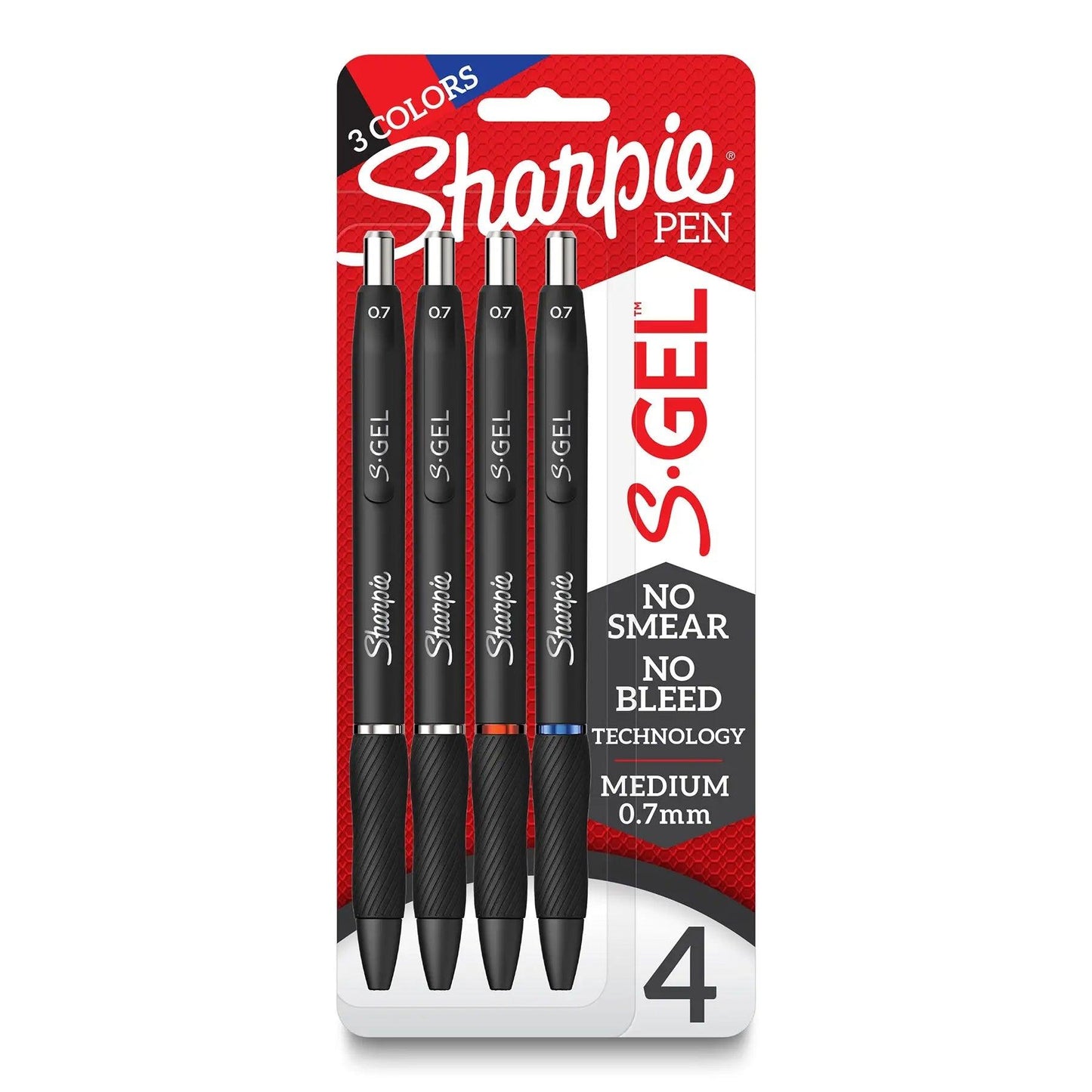S-Gel Gel Pens, Medium Point (0.7mm), Assorted Colors, 4 Per Pack, 3 Packs Sharpie®