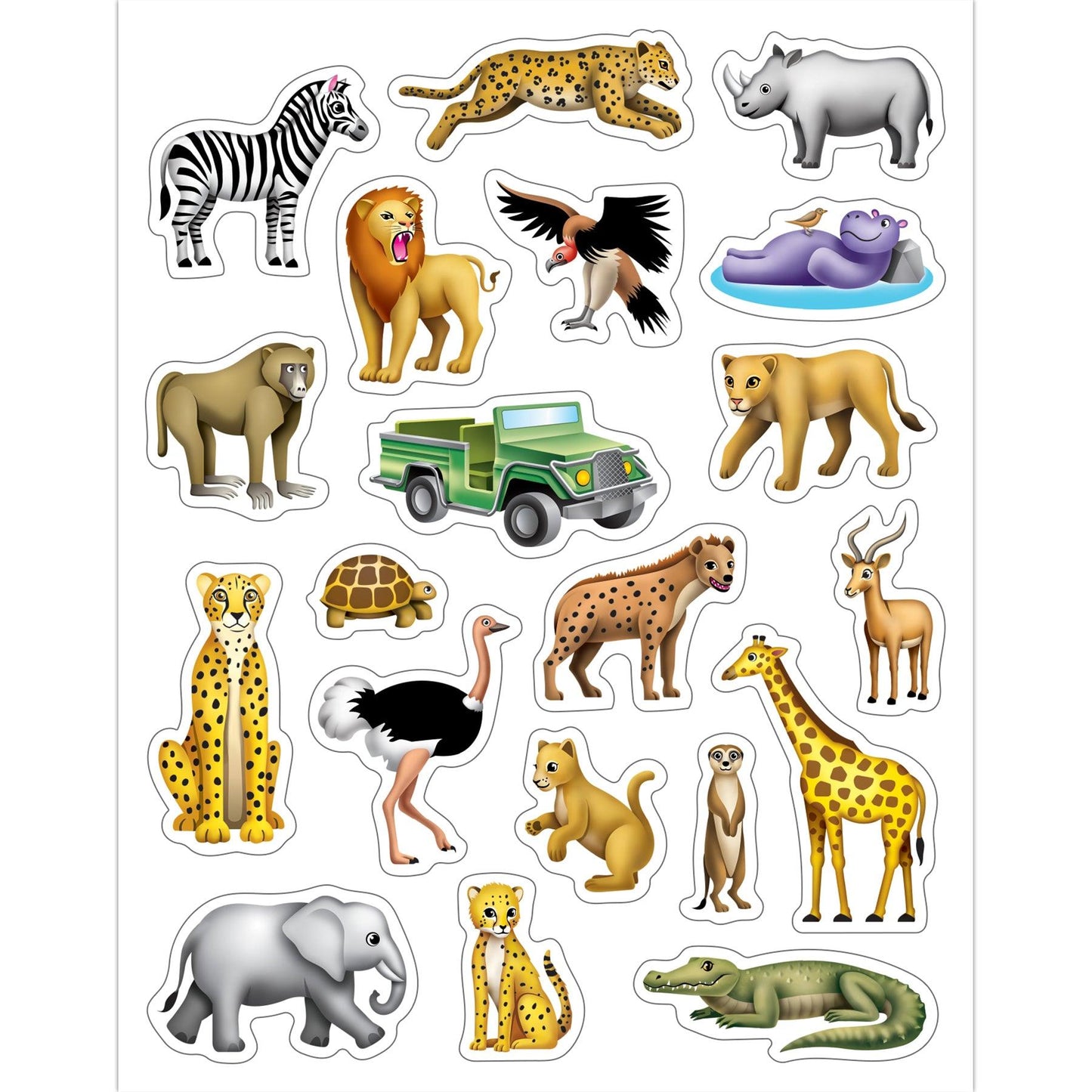 Safari Stickers, 120 Per Pack, 12 Packs - Loomini