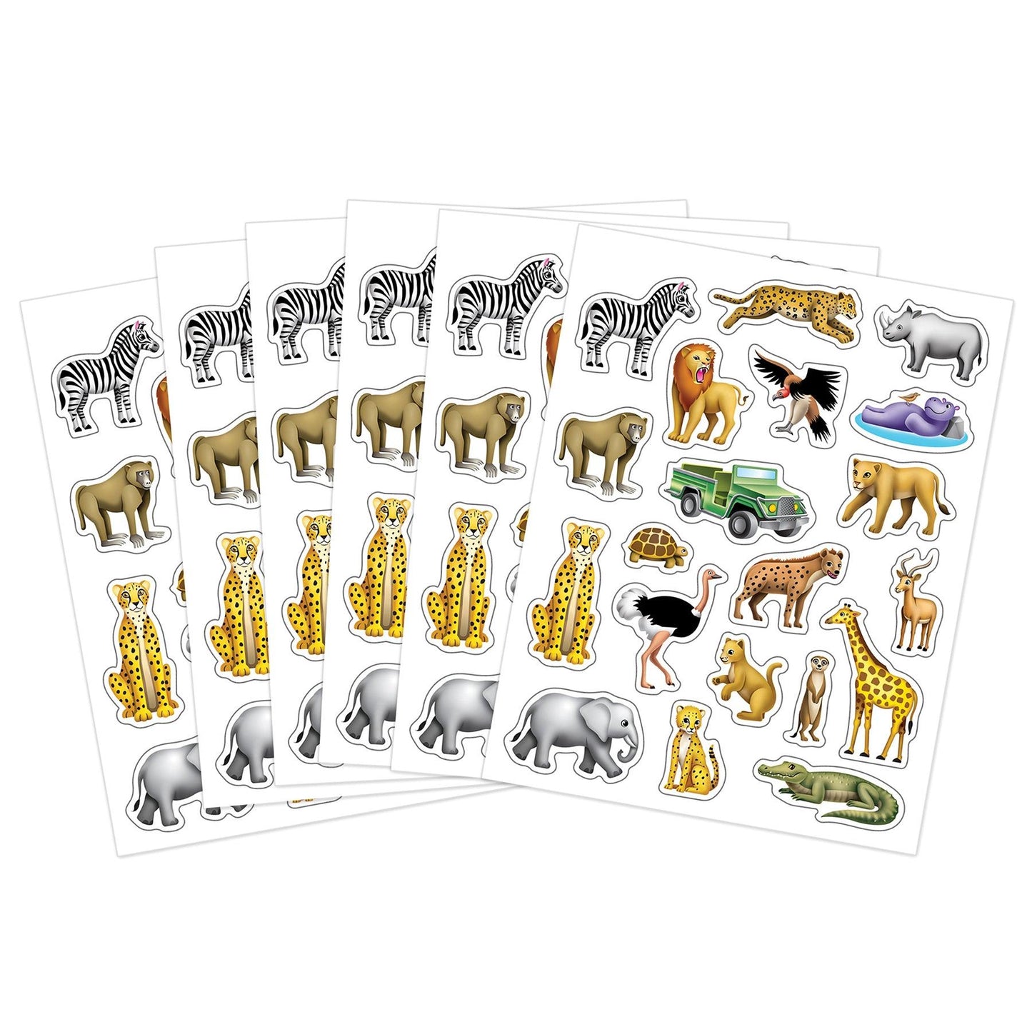 Safari Stickers, 120 Per Pack, 12 Packs - Loomini