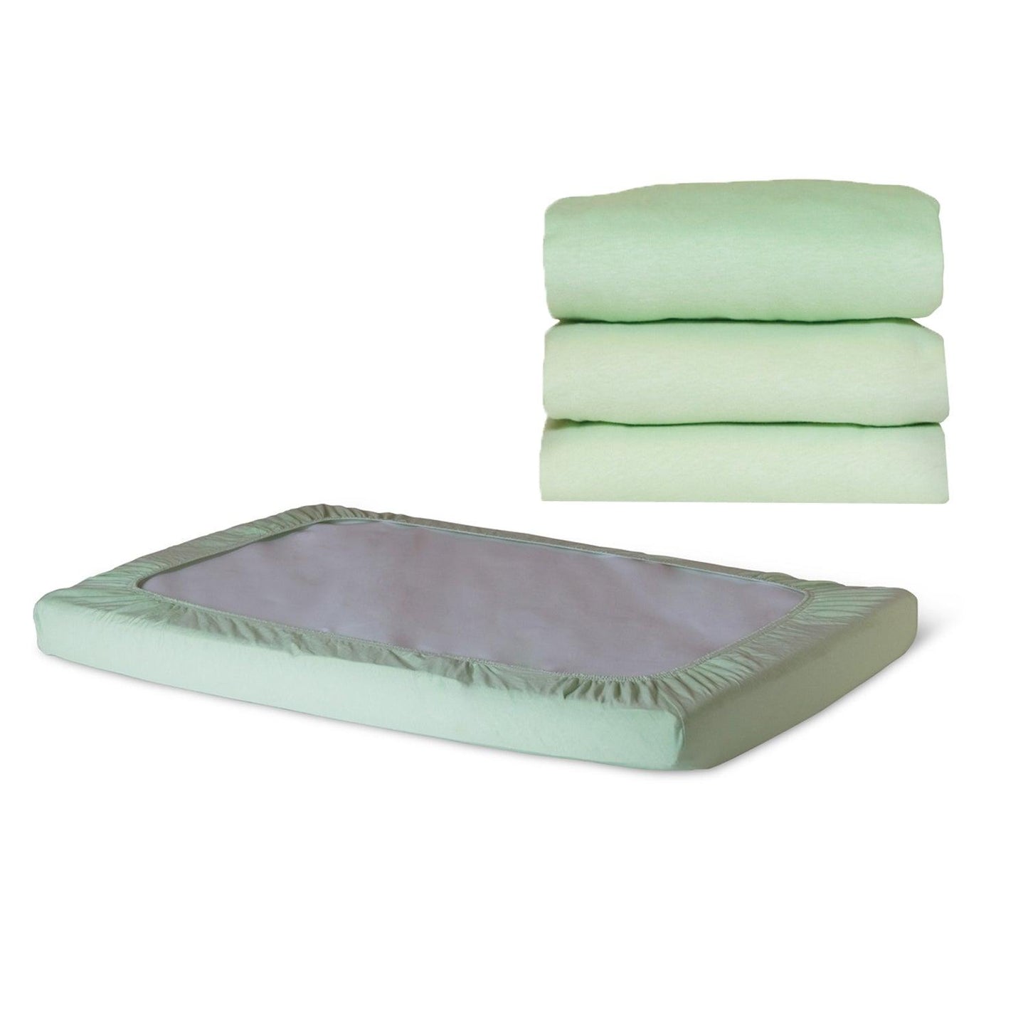 SafeFit™ Elastic Fitted Sheet, Compact-Size, Mint - Loomini