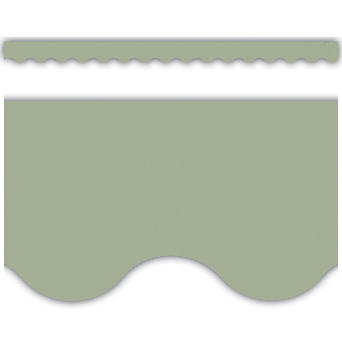 Sage Green Scalloped Border Trim, 35 Feet Per Pack, 6 Packs - Loomini