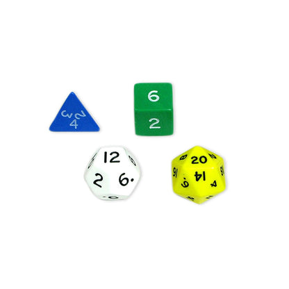 Sampler Set of Opaque Polyhedra Dice, 100 Count - Loomini