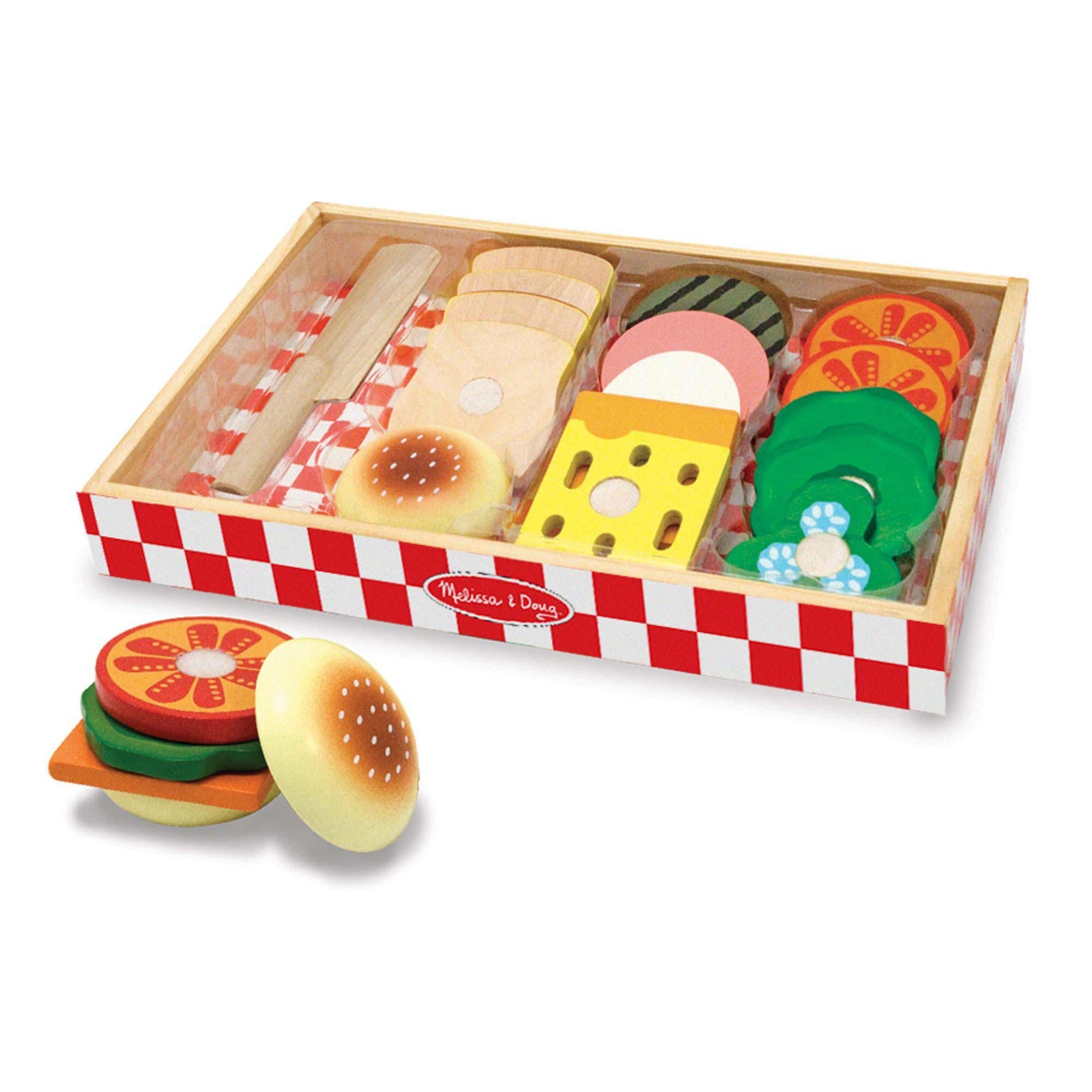 Sandwich-Making Wooden Play Food Set - Loomini