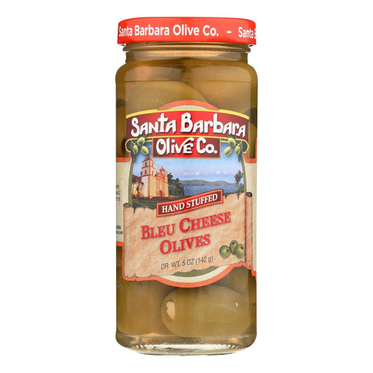 Santa Barbara Stuffed Olives - Bleu Cheese - Case Of 6 - 5 Oz. - Loomini