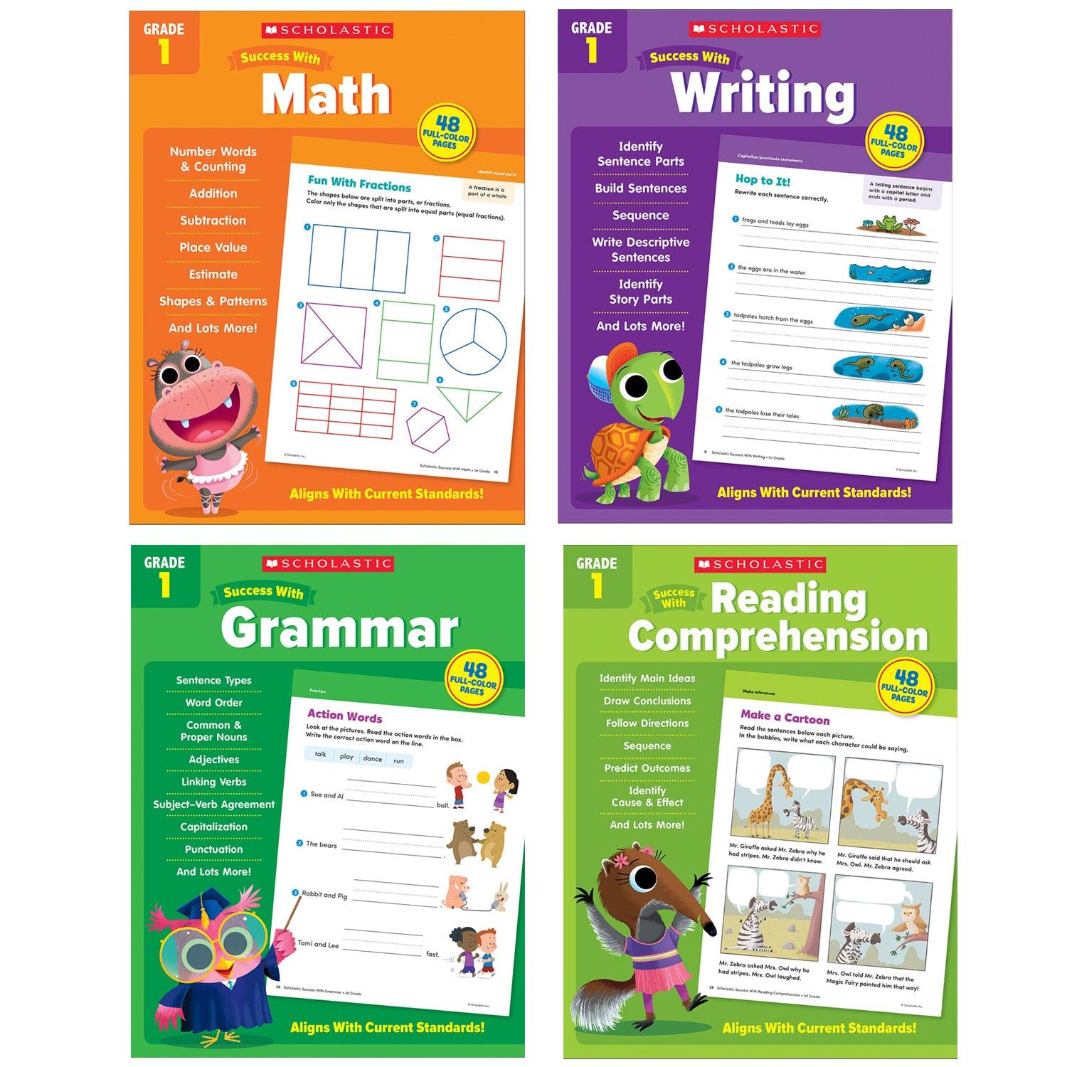 Scholastic First Grade Success Workbooks, 4 Book Set Scholastic Teaching Solutions