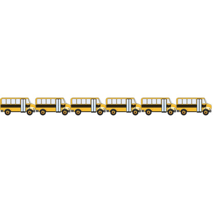 School Bus Die Cut Border, 12 Strips/36 Feet Per Pack, 6 Packs - Loomini