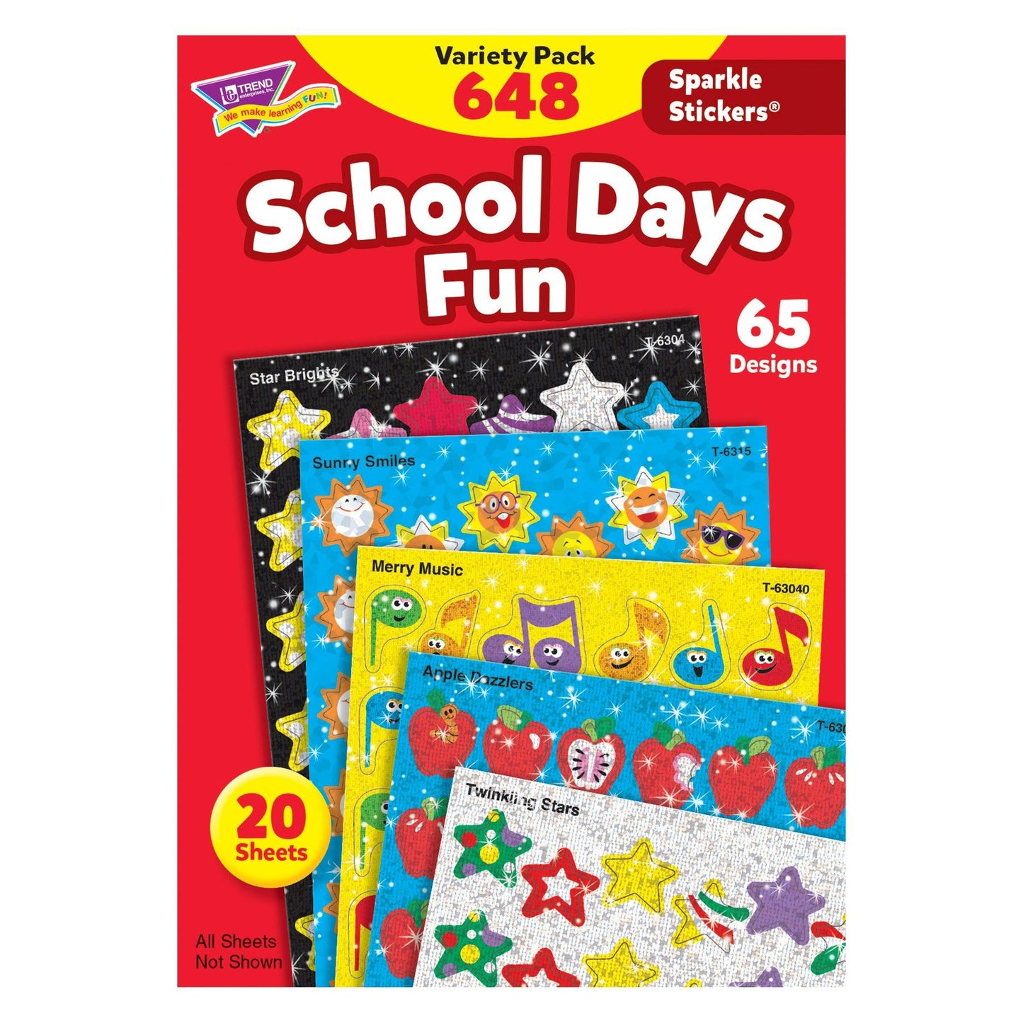 School Days Sparkle Stickers® Variety Pack, 648 ct - Loomini