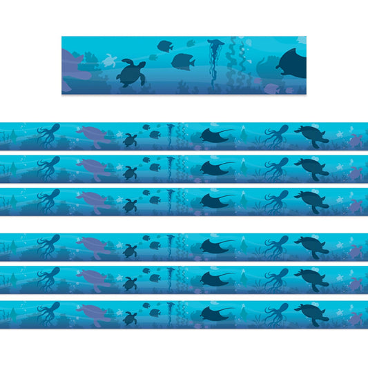 Seas the Day Blue Silhouettes Deco Trim®, 37 Feet Per Pack, 6 Packs - Loomini