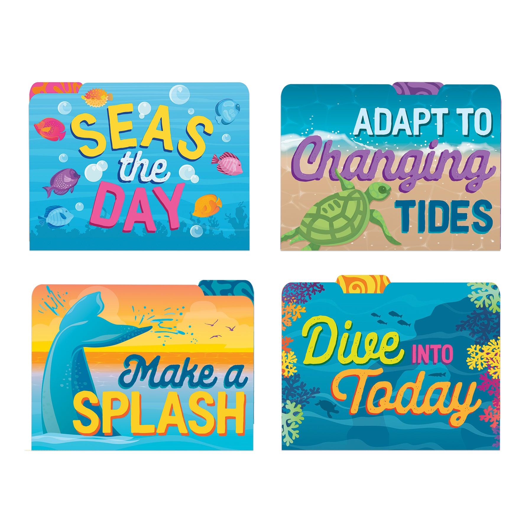 Seas the Day File Folders, 4 Per Pack, 6 Packs - Loomini