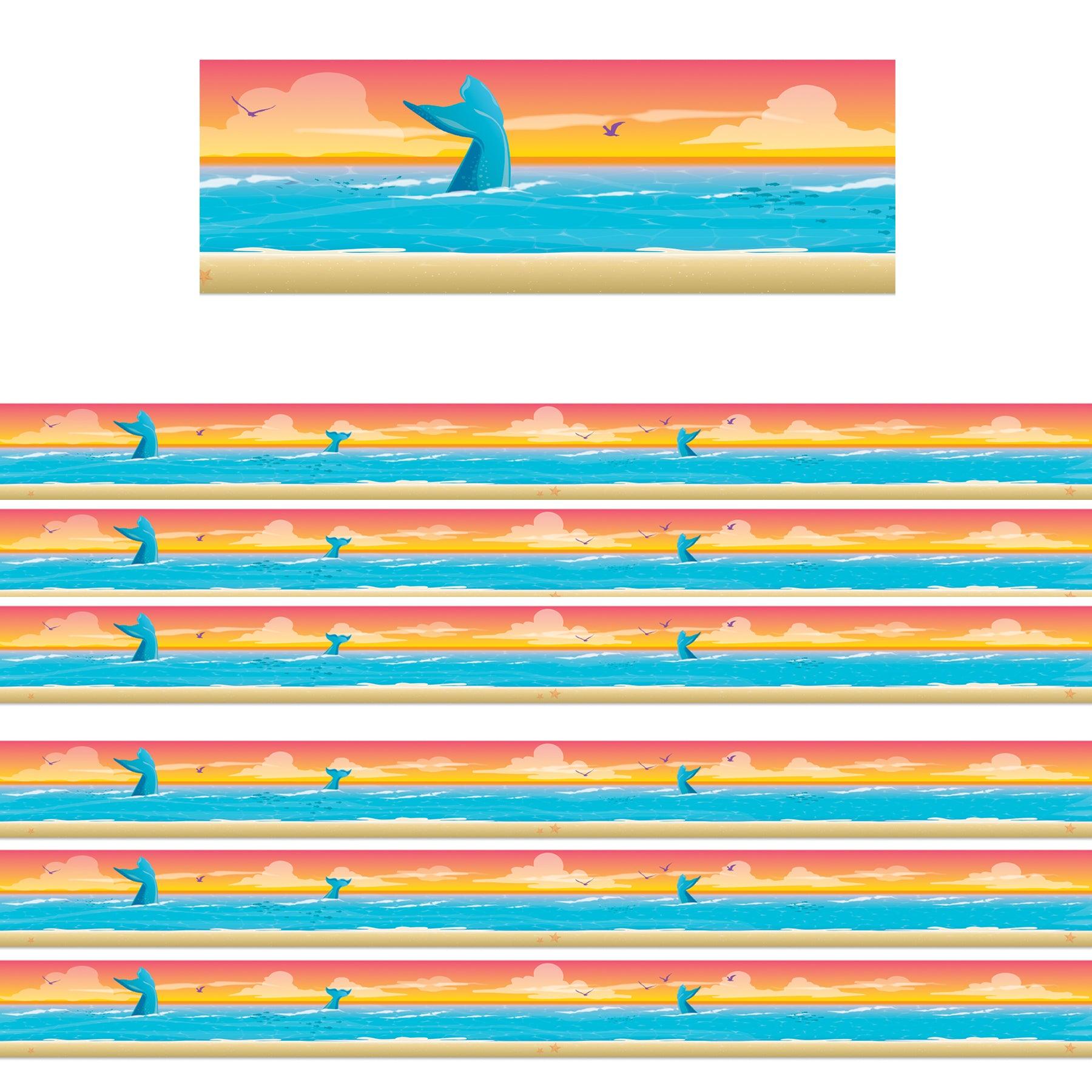 Seas the Day Horizon Extra Wide Die-Cut Deco Trim®, 37 Feet Per Pack, 6 Packs - Loomini