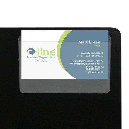 Self-Adhesive Business Card Holder, Top Load, 2" x 3-1/2", 10 Per Pack, 5 Packs - Loomini