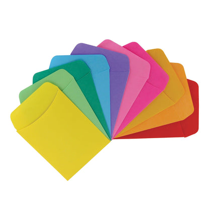 Self-Adhesive Library Pockets, 3.5" x 4.875", 10 Colors, 30 Per Pack, 3 Packs - Loomini