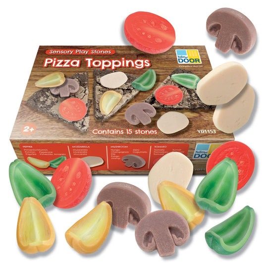 Sensory Play Stones, Pizza Toppings - Loomini