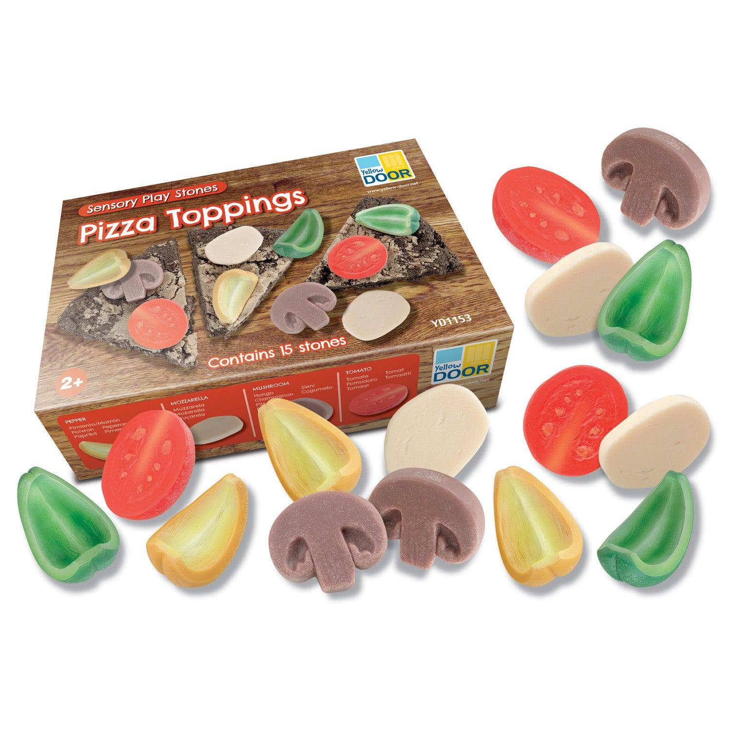 Sensory Play Stones, Pizza Toppings - Loomini