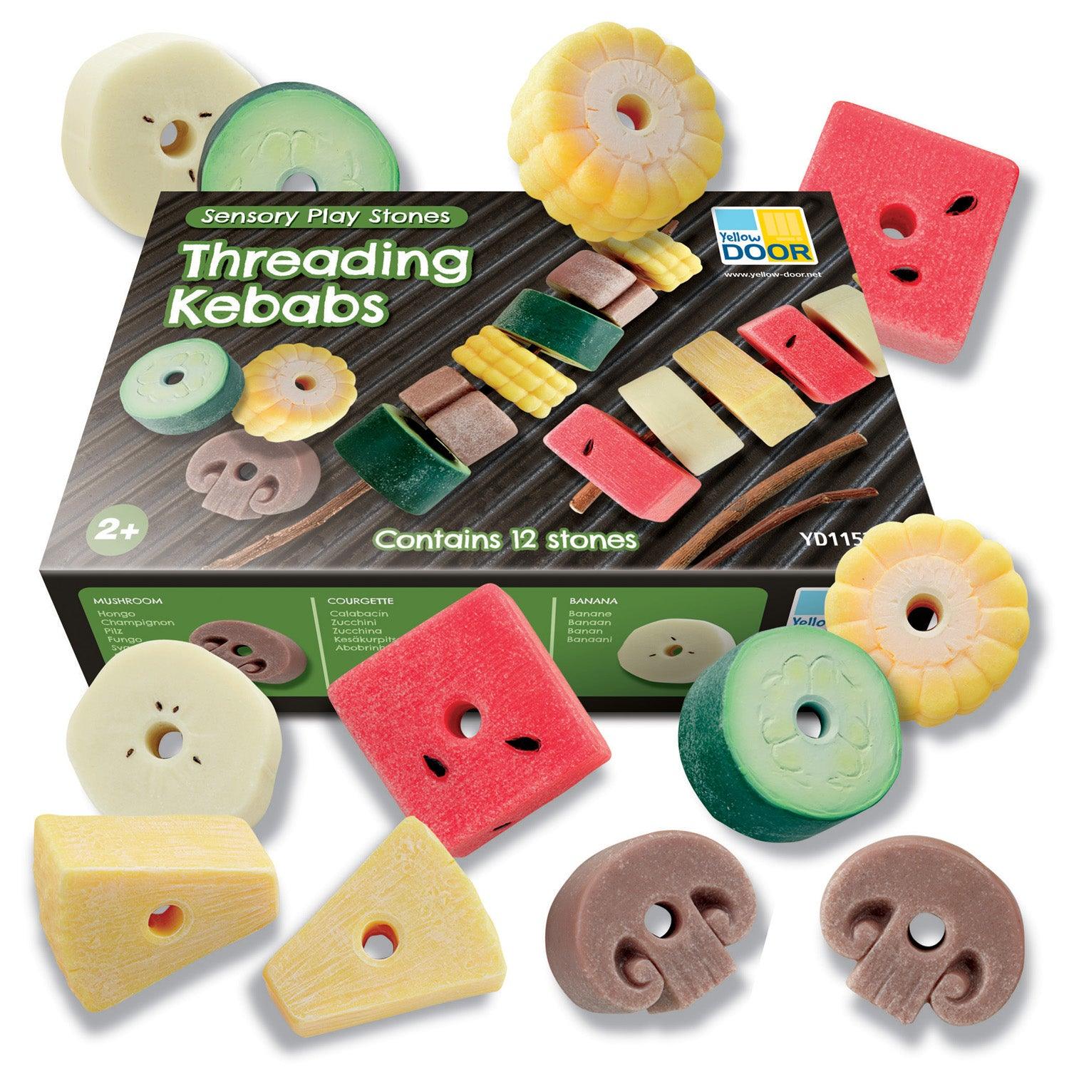 Sensory Play Stones, Threading Kebabs - Loomini