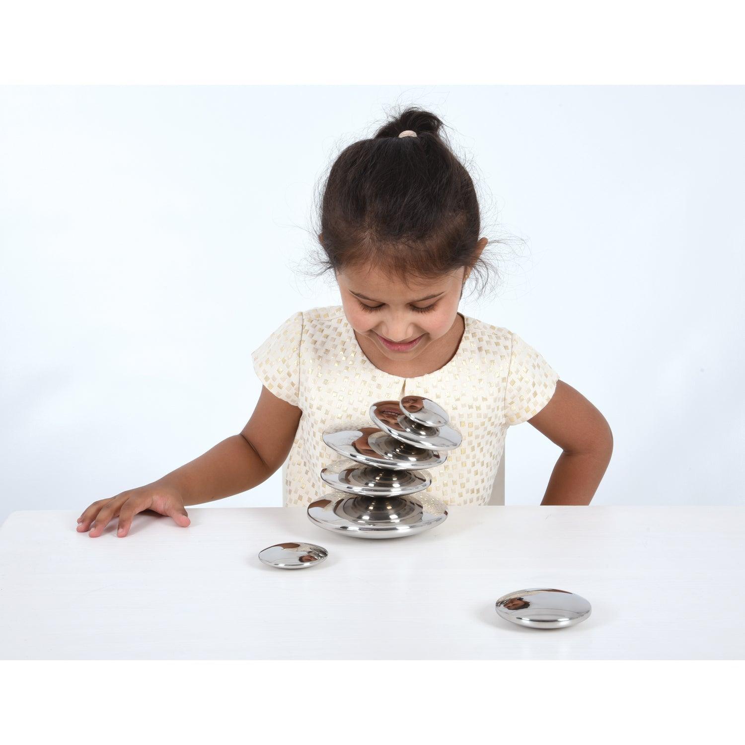 Sensory Reflective Silver Buttons - Set of 7 - Loomini