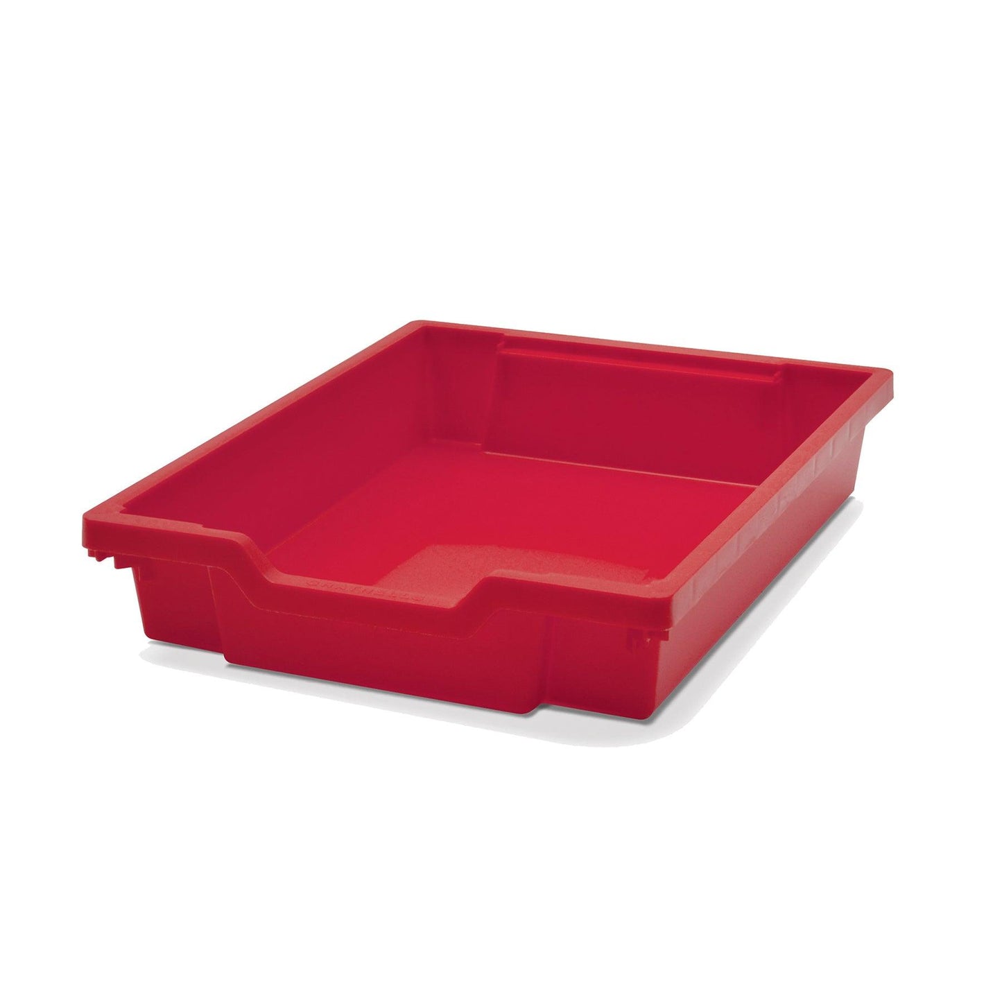 Shallow F1 Tray, Flame Red, 12.3" x 16.8" x 3", Heavy Duty School, Industrial & Utility Bins, Pack of 8 - Loomini