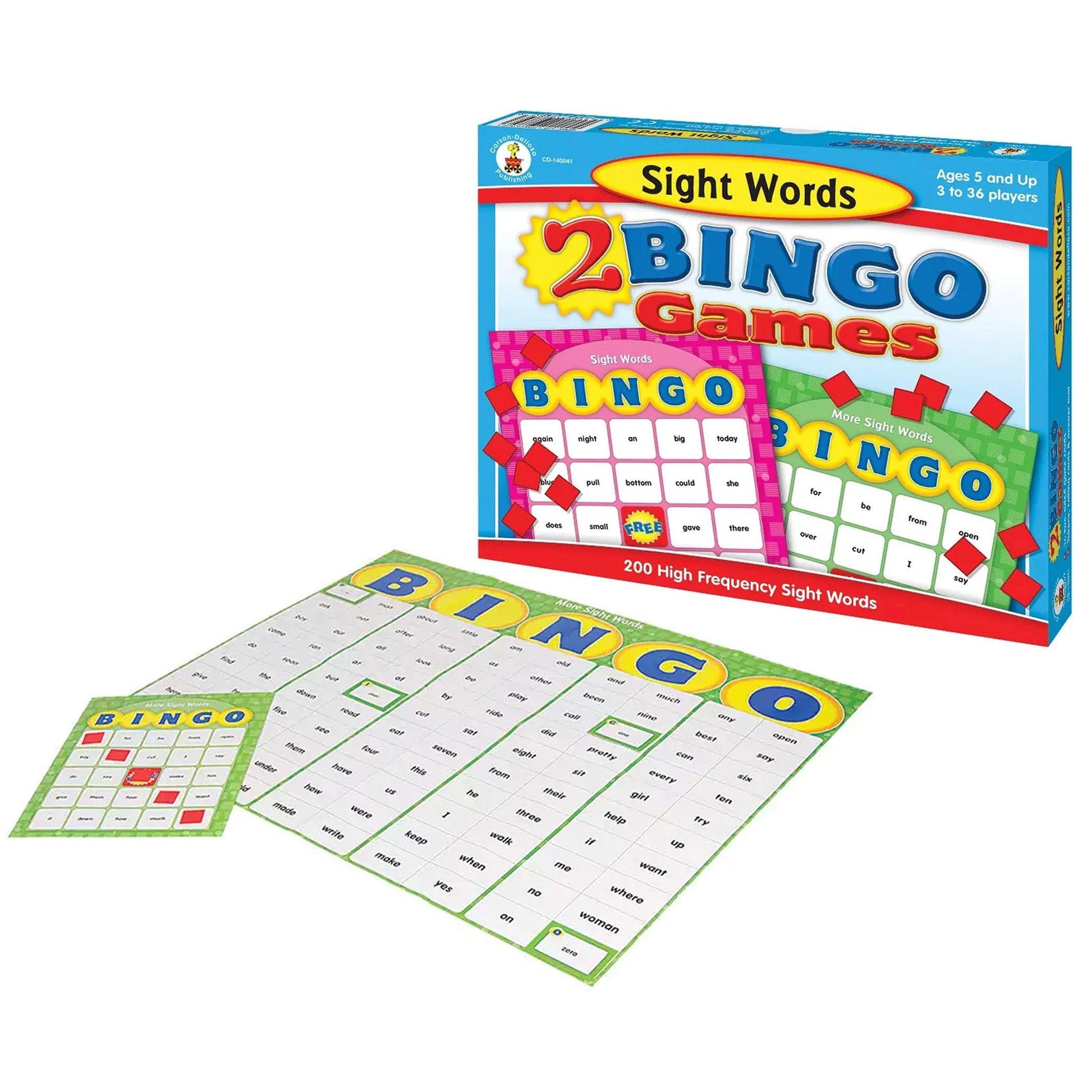 Sight Words Bingo Board Game - Loomini