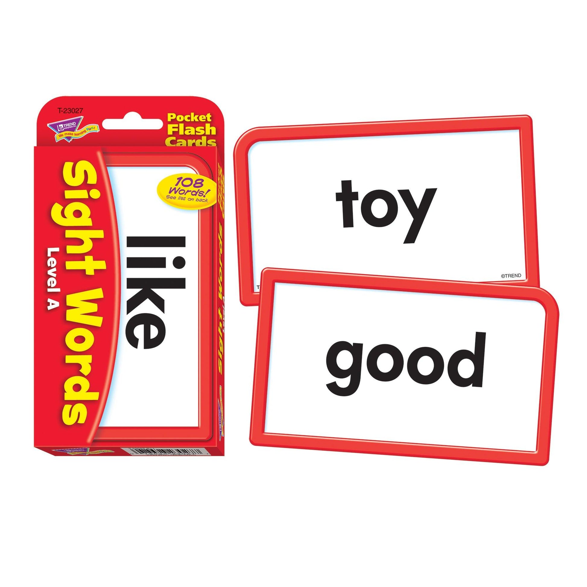 Sight Words – Level A Pocket Flash Cards, 6 Packs - Loomini