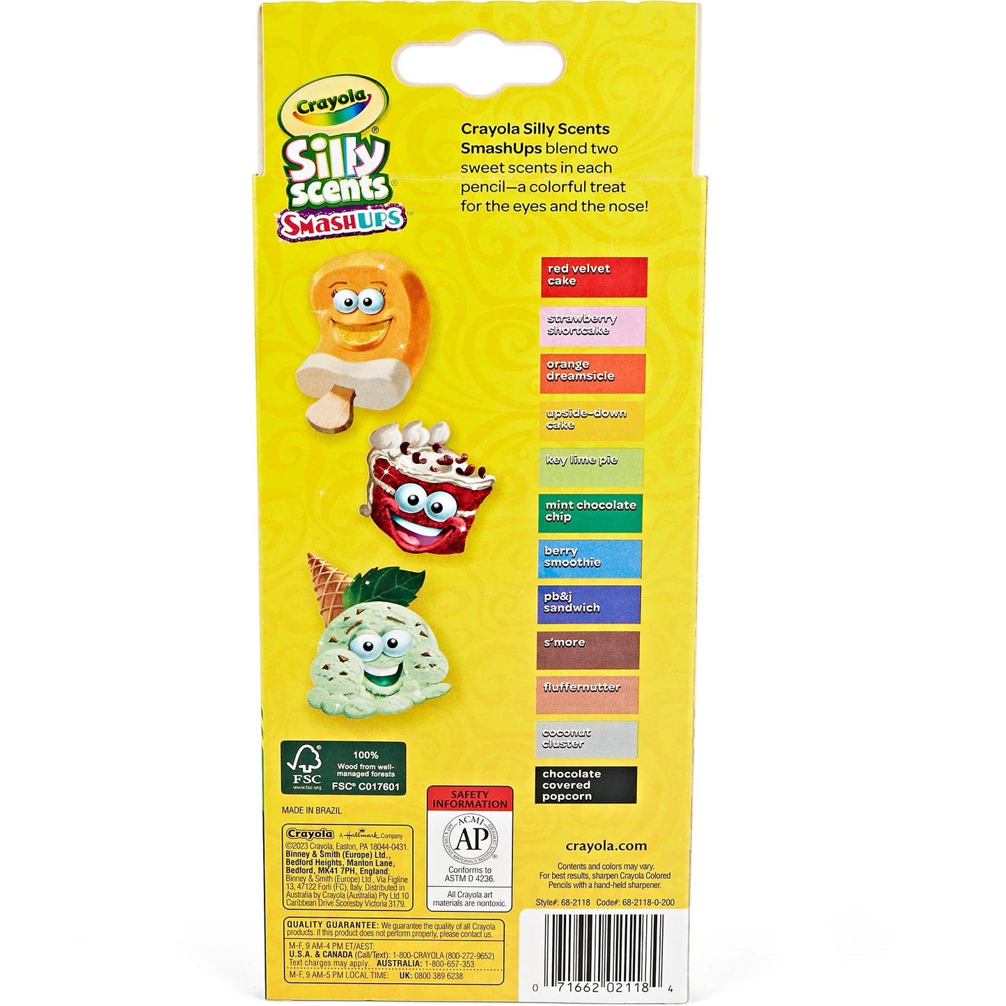 Silly Scents Smash Ups Colored Pencils, 12 Per Pack, 6 Packs - Loomini