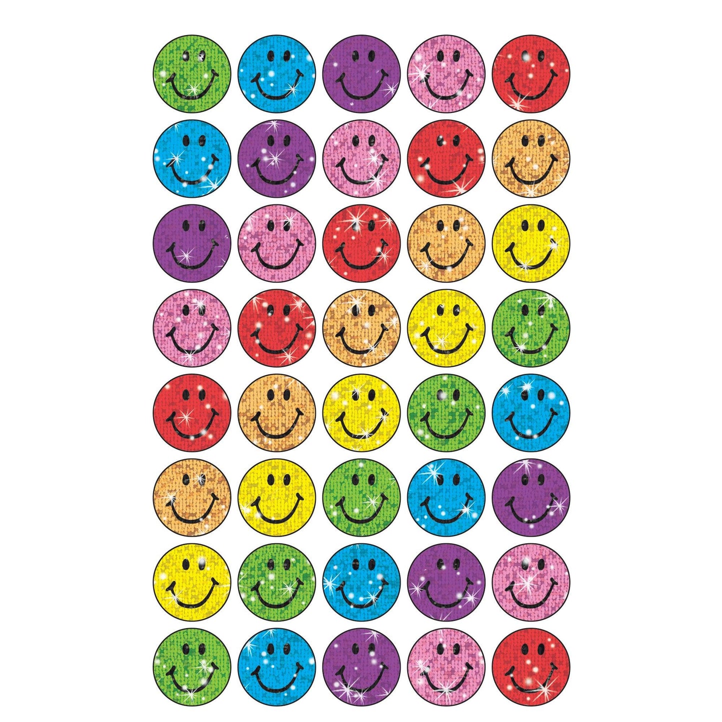 Silly Smiles superSpots® Stickers-Sparkle, 160 Per Pack, 6 Packs - Loomini