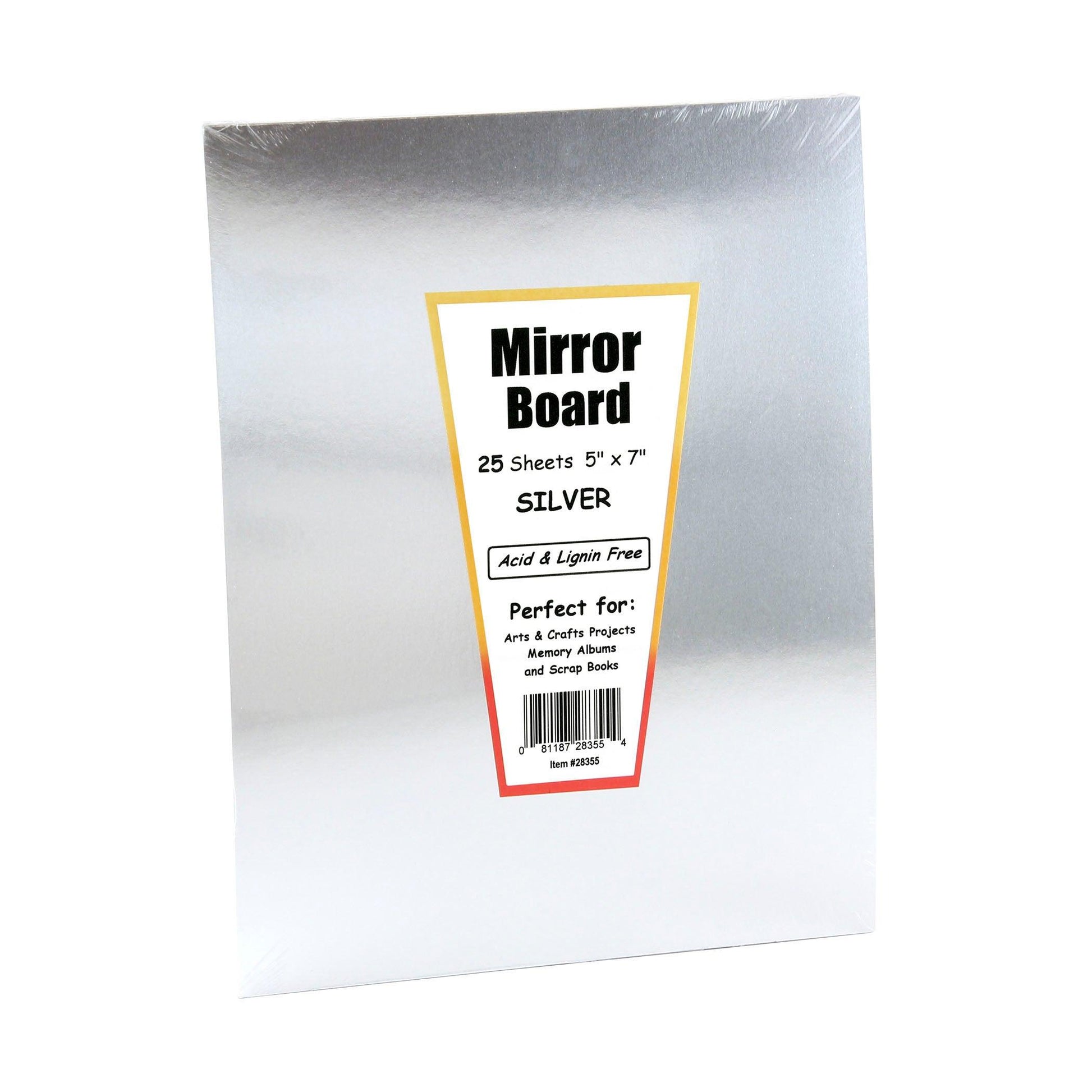 Silver Foil Mirror Board, 5" x 7", 25 Sheets Per Pack, 3 Packs - Loomini