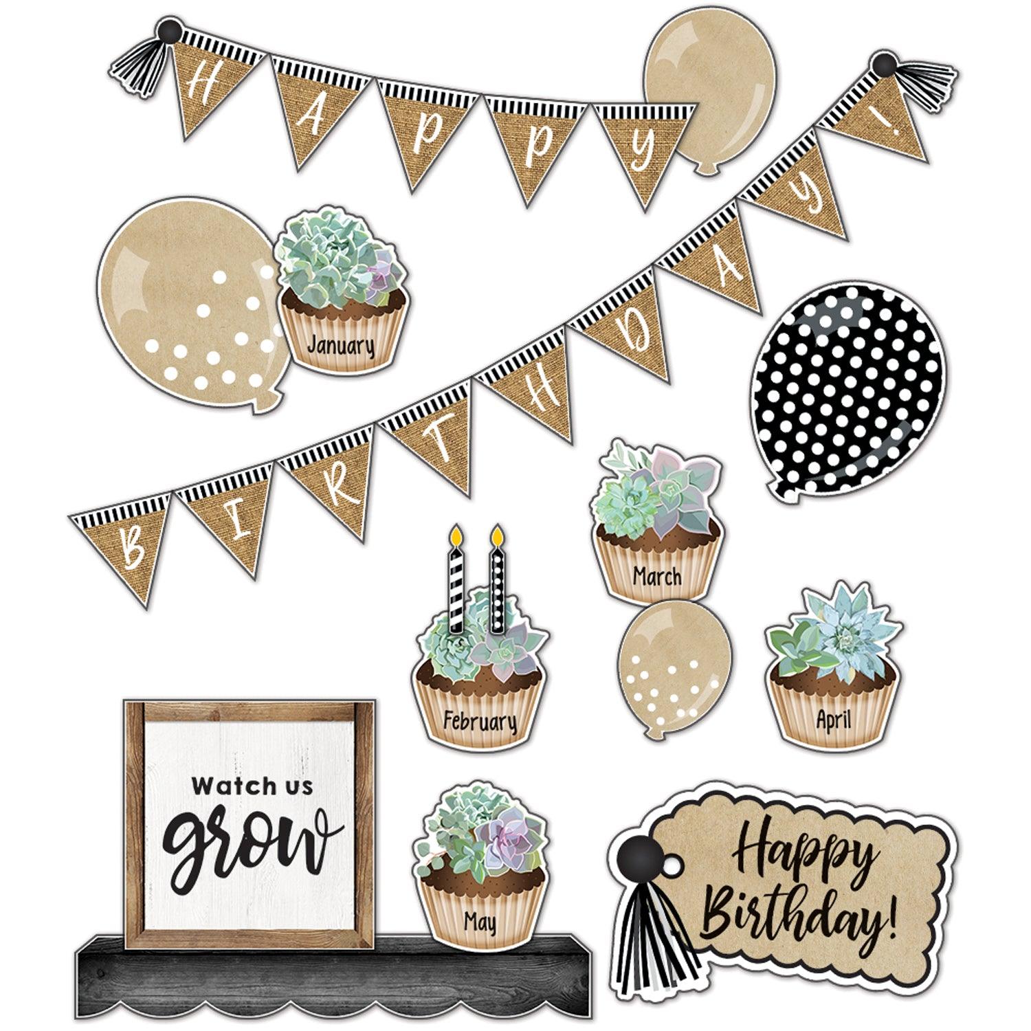 Simply Stylish Birthday Bulletin Board Set, 79 Pieces - Loomini