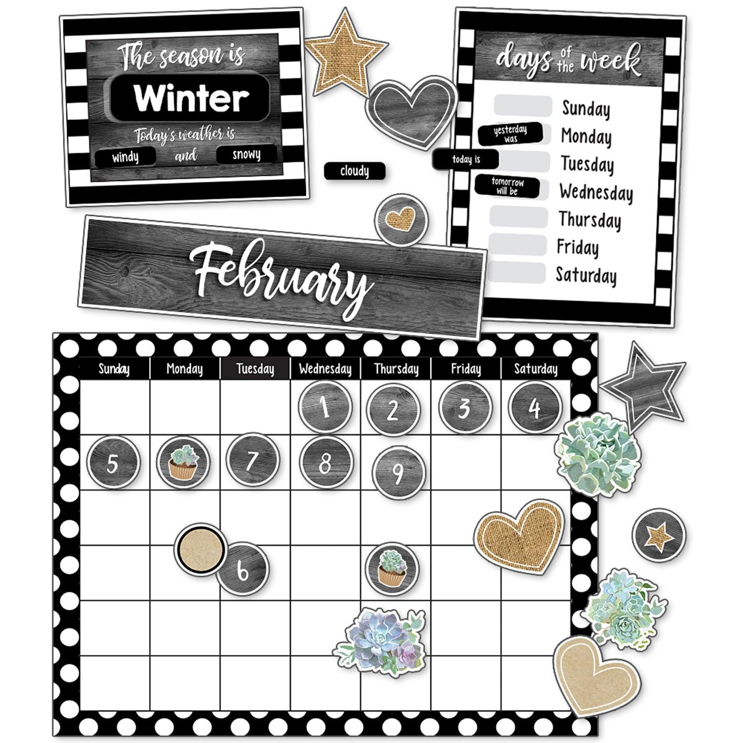 Simply Stylish Calendar Bulletin Board Set, 100 Pieces - Loomini