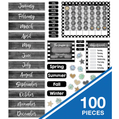 Simply Stylish Calendar Bulletin Board Set, 100 Pieces - Loomini