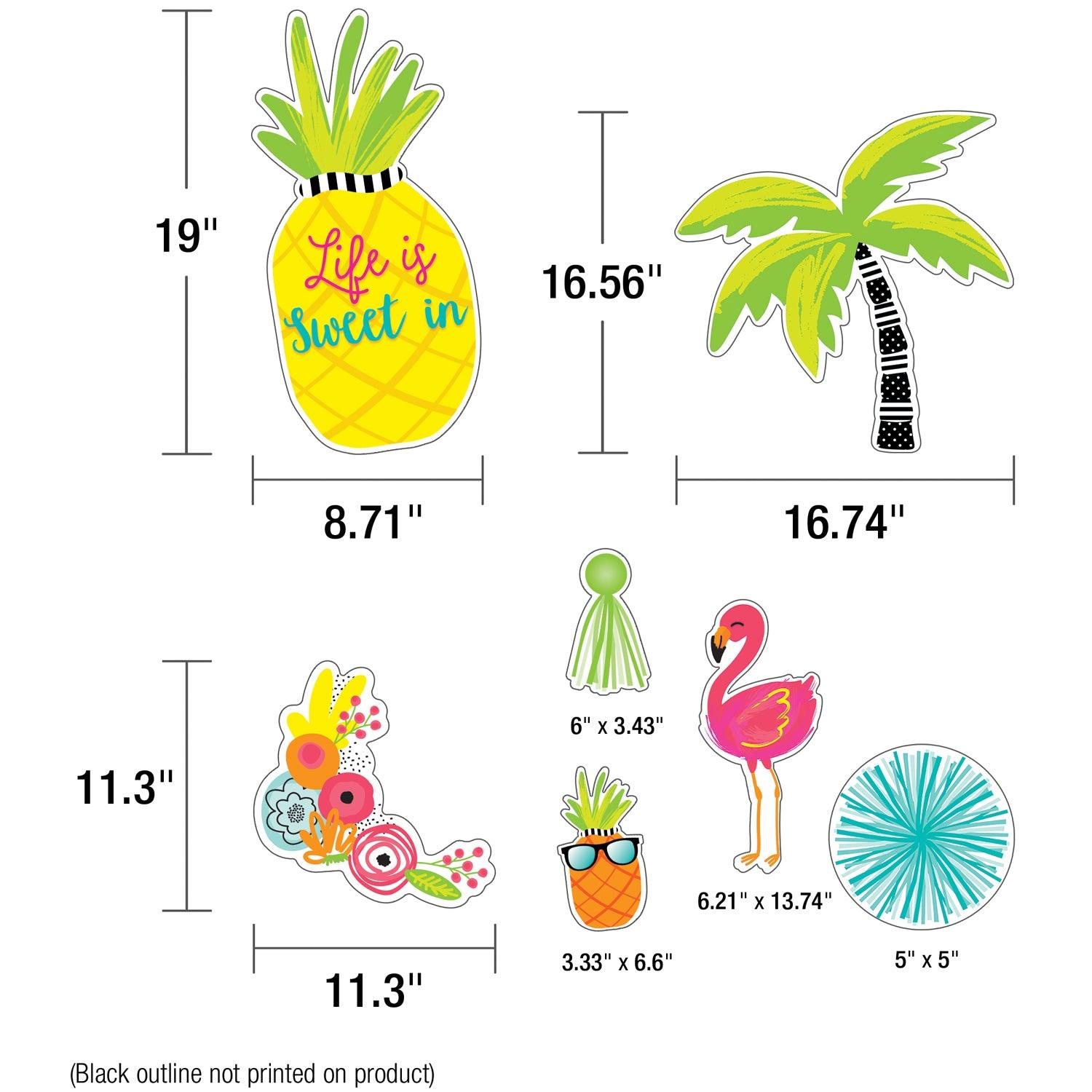 Simply Stylish Tropical Life Is Sweet Bulletin Board Set, 25 Pieces - Loomini