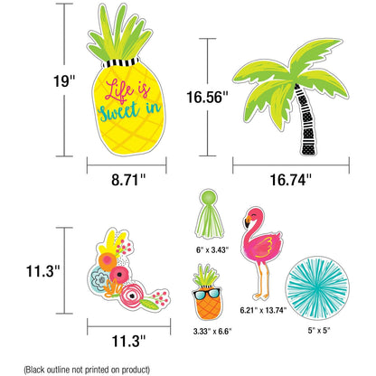 Simply Stylish Tropical Life Is Sweet Bulletin Board Set, 25 Pieces - Loomini