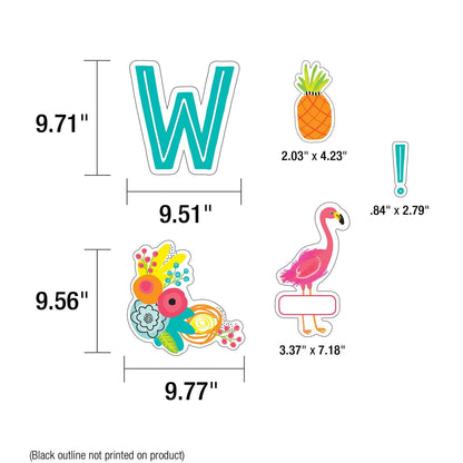 Simply Stylish Tropical Welcome to the Flock Bulletin Board Set, 54 Pieces - Loomini